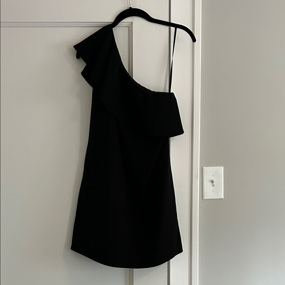 French Connection Black One-Shoulder Dress